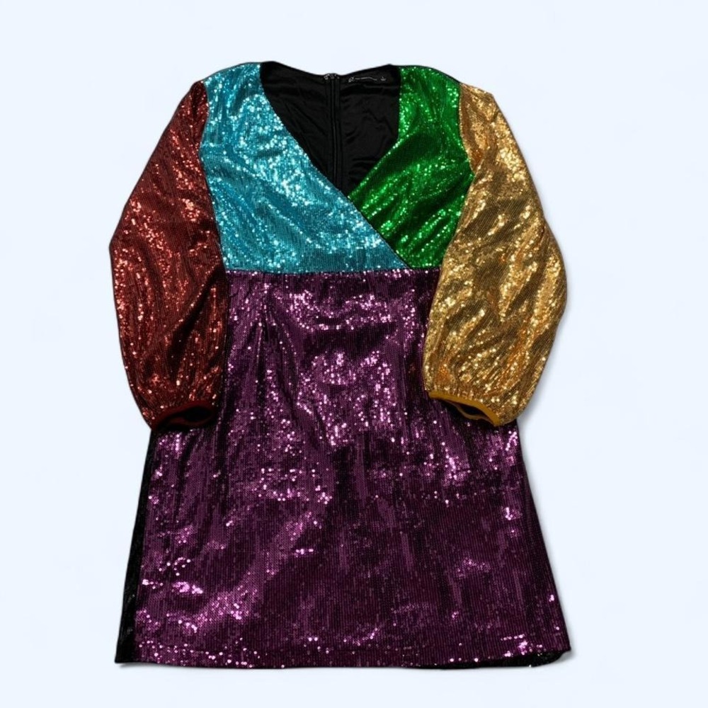NY & Company Multicolor Sequin Party Dress- Size L